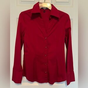 Red Stretch Cotton Shirt